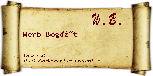 Werb Bogát névjegykártya